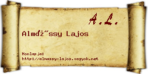 Almássy Lajos névjegykártya