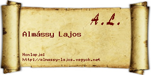 Almássy Lajos névjegykártya